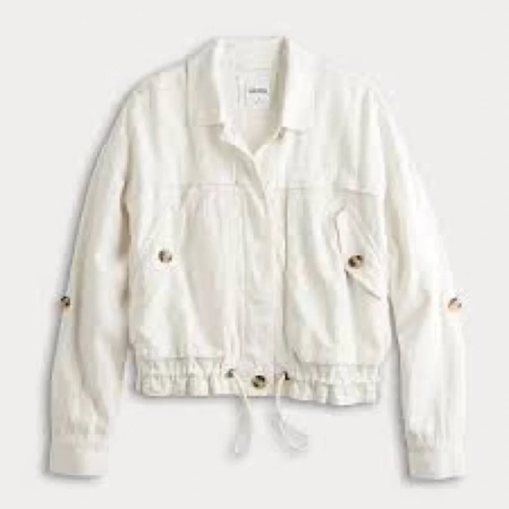 NWT Sonoma women’s plus size 3X polar beige lightweight Linen blend jacket coat